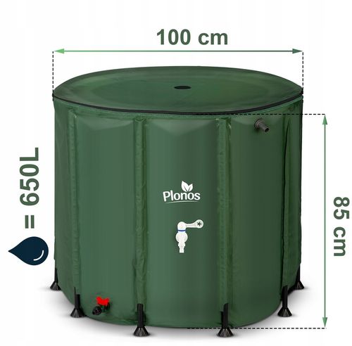 Zbiornik na Deszczówkę składany BECZKA NA Wodę z Rynny 650L PLONOS na Arena.pl