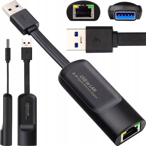 PRZEJŚCIÓWKA GIGABIT KARTA SIECIOWA ADAPTER LAN RJ45 2500M 2.5GbE USB TYP A na Arena.pl