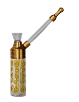 Mini Fajka Wodna Bongo Butelka  Szklana Chillout Smoke Żółte Emotki