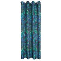 Zasłona na przelotkach z nadrukiem PALM 140X250 PRZEL vzarna+zielona
