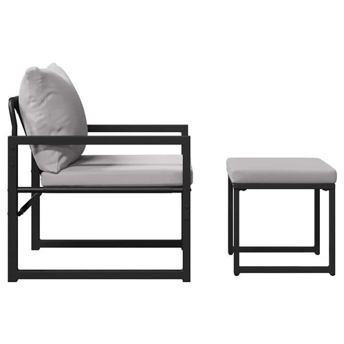 Zestaw Sof na Ogród 4 pcs Czarny 61 x 72.5 x 71 cm Stal na Arena.pl