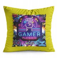 PODUSZKA ŻÓŁTA PREZENT - GAMER GAMEPAD GAMBLING GRY
