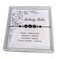 Bransoletka kamienie talizman prezent dla babci zdrowie ochrona dzień babci