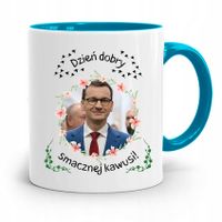 Kubek Błękitny Politycy Premier Mateusz Morawiecki Z Nadrukiem Ze Zdjęciem