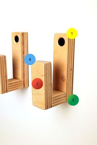 Wieszaki scienny drewniany na klucze przybory kuchenne czapki Sklejka Eko na Arena.pl