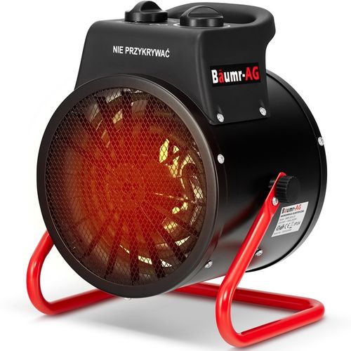 Nagrzewnica elektryczna BAUMR-AG 3,5kW 3500W dmuchawa farelka grzejnik na Arena.pl