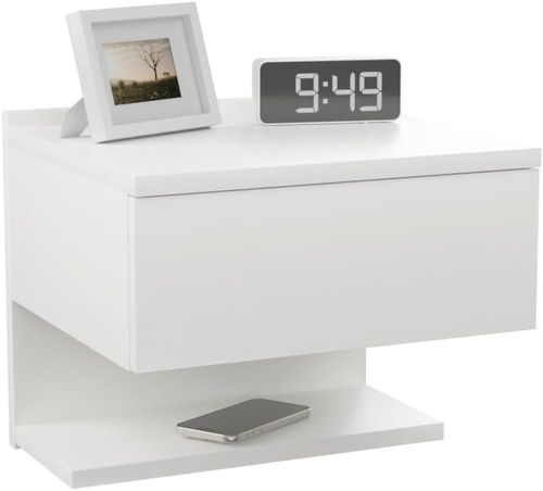 SZAFKA NOCNA WISZĄCA BIAŁA NAKASTLIK SZUFLADA PÓŁKA 35x32cm PRODUKT na Arena.pl