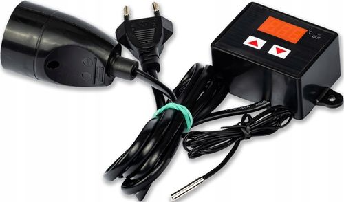 TERMOSTAT ELEKTRONICZNY REGULATOR TEMPERATURY Z GNIAZDKIEM I WTYCZKĄ 230V na Arena.pl