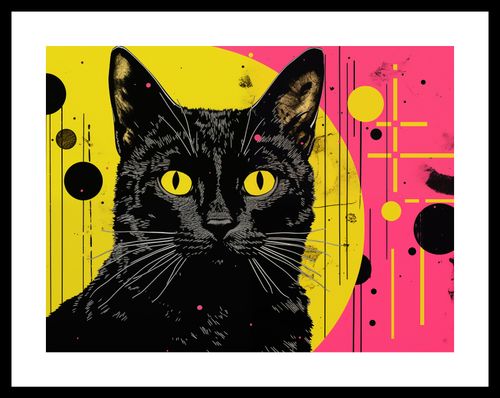 Plakat 40x30cm Neonowy Kocur na Arena.pl