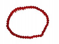 Bransoletka z drobnych fasetowanych koralików w kolorze czerwonym