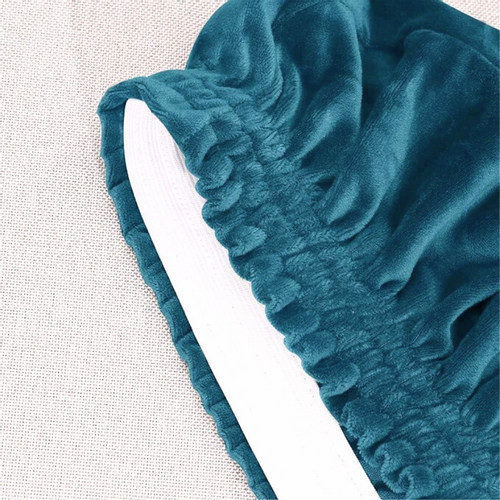 POKROWIEC NA PODNÓŻEK PUF ELASTYCZNY WELUR PREMIUM AKSAMIT TURKUSOWY na Arena.pl