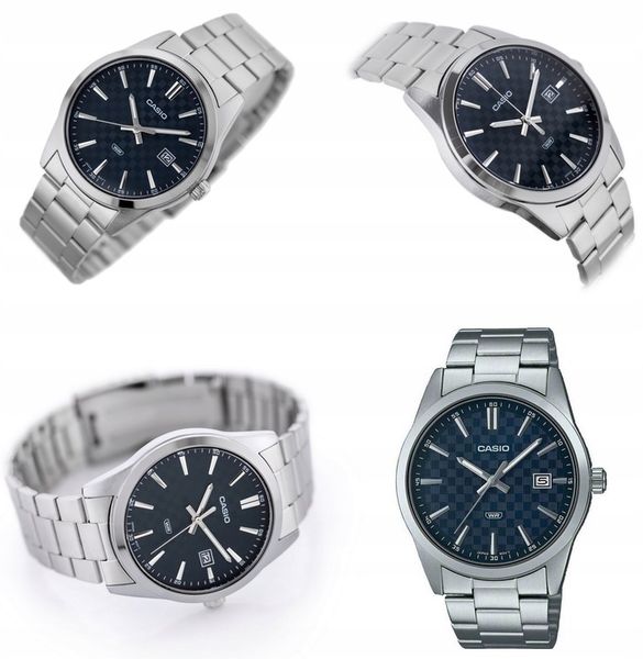 ZEGAREK MĘSKI CASIO MTP-VD03D datownik stalowy + BOX + GRAWER zdjęcie 4