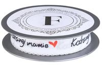 wstążka 2cm x 10mb  biało czerwono czarna "kochanej mamie" - 225593.m.