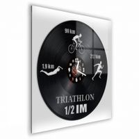Zegar Ścienny z płyty winylowej na lustrze TRIATHLON 48 wzorów 30x30 cm