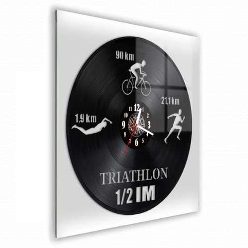 Zegar Ścienny z płyty winylowej na lustrze TRIATHLON 48 wzorów 30x30 cm na Arena.pl