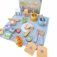 DREWNIANY ZESTAW PIKNIKOWY ŚNIADANIOWY AKCESORIA DO KROJENA RZEP TOOKY TOY