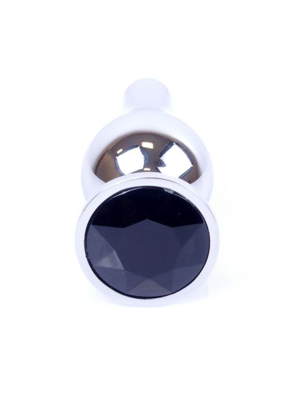 Plug-Jewellery Silver BUTT PLUG- Black zdjęcie 1