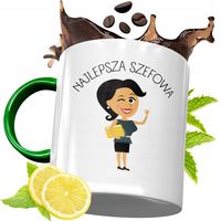 Kubek Zielony Dla Szefa Szefowej Prezent Urodziny Z Nadrukiem Ze Zdjęciem