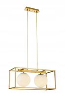 LAMPA WISZĄCA GTV AVELIN 2x40W E27 ZŁOTY/BIAŁY