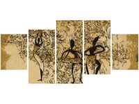 70CM 150CM OBRAZ 5 ELEM MUZYKANCI ŚCIENNY