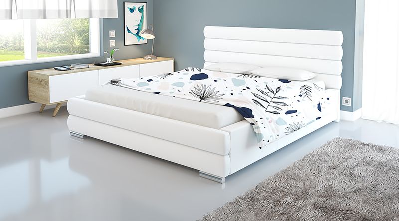 DUŻE ŁÓŻKO SYPIALNIANE 180x200 Z STELAŻEM I POJEMNIKIEM zdjęcie 6