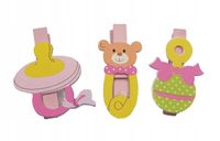 KLAMERKA KLAMERKI DZIECIĘCE 6SZT 4,4CM URODZINY