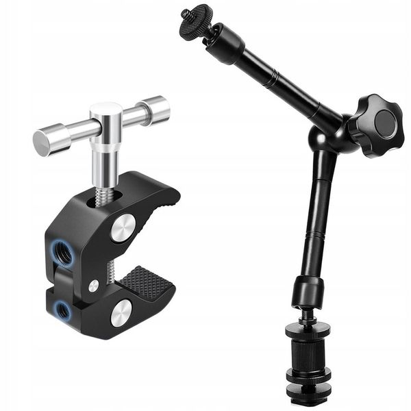 Crab Clamp Magic Arm Zacisk Studyjny Uniwersalny 1/4 3/8 + Ramię Przegubowe zdjęcie 1