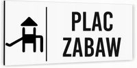 Tabliczka na drzwi PLAC ZABAW Aluminium BIAŁA NADRUK UV Piktogram