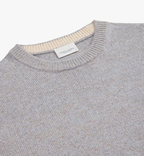 PROFUOMO Jasnoniebieski wełniany sweter z okrągłym dekoltem L na Arena.pl