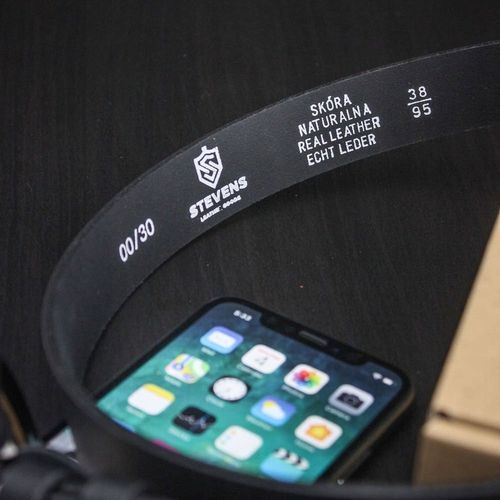 Pasek Męski Skórzany STEVENS Czarny 3cm Wąski Spodni Garnituru Jeans na Arena.pl