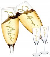 Kieliszki do szampana z napisem Panna Młoda Świadkowa PERSONALIZOWANE