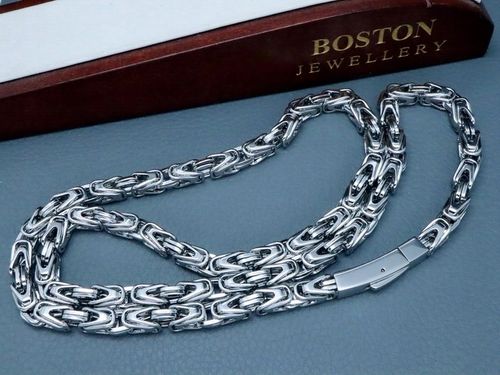 GRUBY SREBRNY ŁAŃCUSZEK NA SZYJĘ SPLOT KRÓLEWSKI na Arena.pl