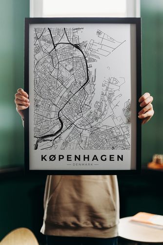 Plakat mapa plan miasta Kopenhaga 70x100 cm na Arena.pl