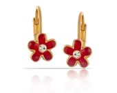 kolczyki czerwone kwiatuszki (p13270/czerwień/au)