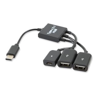HUB USB typ C 3.1 2x USB + micro tablet ANDROID OTG myszka