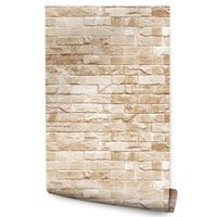 Tapeta Do Jadalni Beżowe Cegły MUR Dekoracja 3D