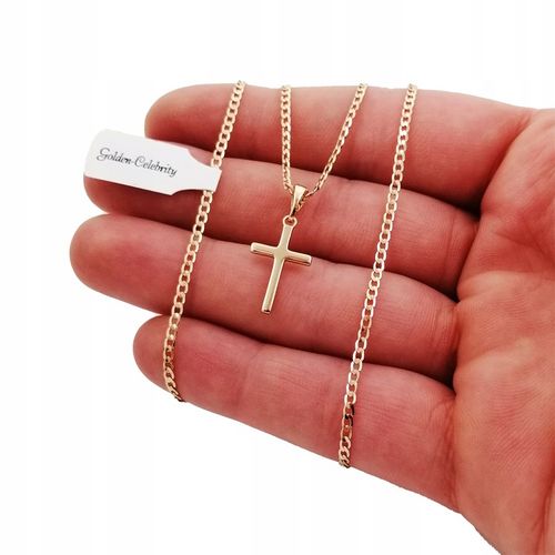 ZŁOTY ŁAŃCUSZEK+KRZYŻYK PREZENT NA CHRZEST KOMUNIĘ DLA CHŁOPCA DZIEWCZYNKI na Arena.pl