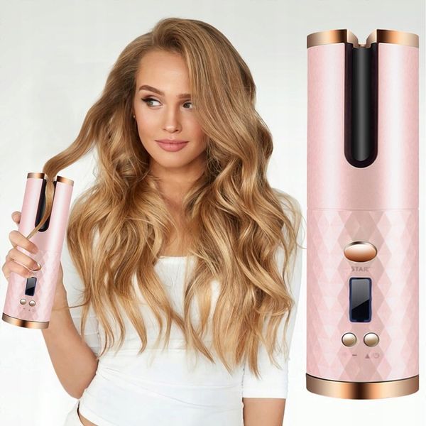 CERAMICZNA Lokówka automatyczna do włosów OBROTOWA fale loki 3000 mAh timer zdjęcie 12