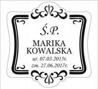 Tabliczka Tablica GRAWEROWANA nagrobna nagrobkowa 20 cm nierdzewna