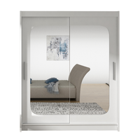 Szafa przesuwna Westa XII z lustrem 150 - pojemna garderoba - BIAŁY