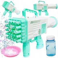 PISTOLET NA BAŃKI MYDLANE MASZYNA BANIEK BAZOOKA AUTOMAT DLA DZIECI + PŁYN