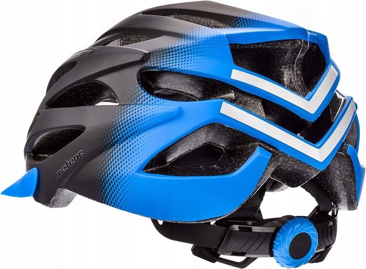 Kask rowerowy niebiesko czarny zdjęcie 2