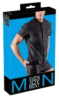svenjoyment koszula męska 2xl matowa czarna z kieszeniami