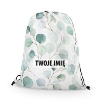 WORKO-PLECAK z Twoim imieniem Akwarelowe listki 001