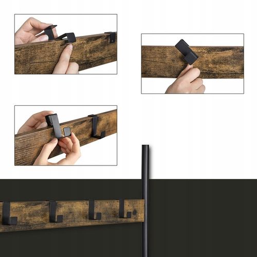 WIESZAK PÓŁKI NA UBRANIA CZARNY METAL GARDEROBA na Arena.pl