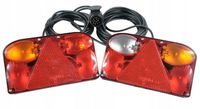 Lampy tylne do przyczepy lawety + wiązka instalacja 5m 13PIN