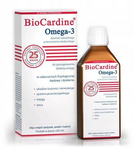 BioCardine Omega-3 Płyn EPA DHA 200ml zdjęcie 1