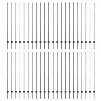 Słupki ogrodzeniowe 88 pcs Szary 200 cm Stal