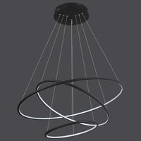 LAMPA wisząca SLIM/000011/3000/B MDECO metalowa OPRAWA biurowy ZWIS LED 99W 3000K pierścienie czarne