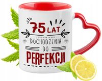 75 Urodziny Czerwony Z Uszkiem W Kształcie Serca Na Prezent